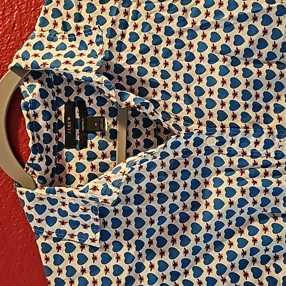 J. Crew patterned button up blouse